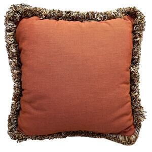 Sunbrella Fringe Pillow 18" Rust Burnt Orange Henna Outdoor Water Resistant NWOT
